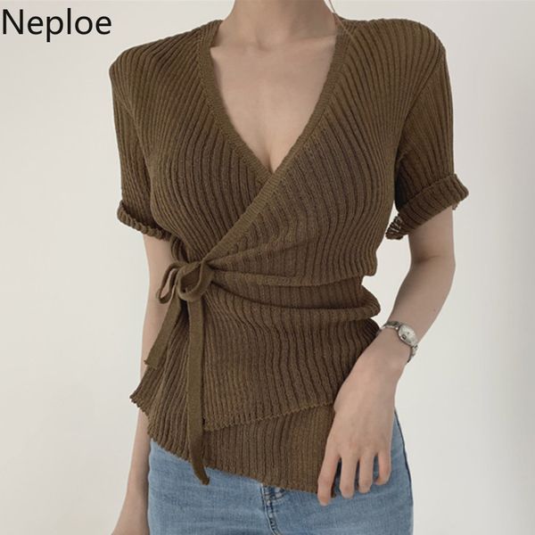 neploe korean women sweaters chic elegant knitted cardigan v neck short sleeve vintage lacing bow irregular sueter mujer 210422, White
neploe korean women sweaters chic elegant knitted cardigan v neck short sleeve vintage lacing bow irregular sueter mujer 210422, White