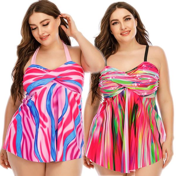 women swim dress striped rainbow print swimdress twisted tube bra large swimwear plus size 5xl beachwear summer big bikini two-piece suits
women swim dress striped rainbow print swimdress twisted tube bra large swimwear plus size 5xl beachwear summer big bikini two-piece suits
