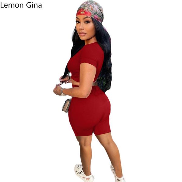 women's tracksuits lemon gina 2021 summer solid color slim deep v-neck five-point pants two pieces, Gray
women's tracksuits lemon gina 2021 summer solid color slim deep v-neck five-point pants two pieces, Gray
