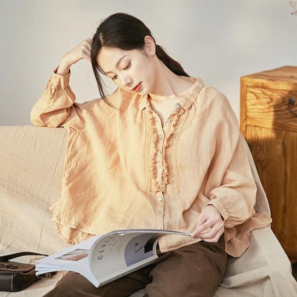 women's blouses & shirts spring summer women ultra loose plus size vintage japan style artisitc pleated natural fabric comfortable line, White
women's blouses & shirts spring summer women ultra loose plus size vintage japan style artisitc pleated natural fabric comfortable line, White