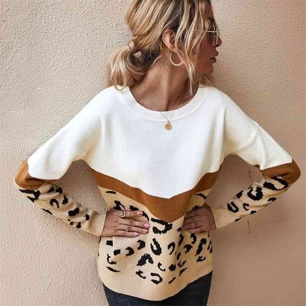 fashion leopard women sweater autumn winter ladies o-neck full sleeve casual jumper knitted female oversize pullovers 210917, White;black
fashion leopard women sweater autumn winter ladies o-neck full sleeve casual jumper knitted female oversize pullovers 210917, White;black