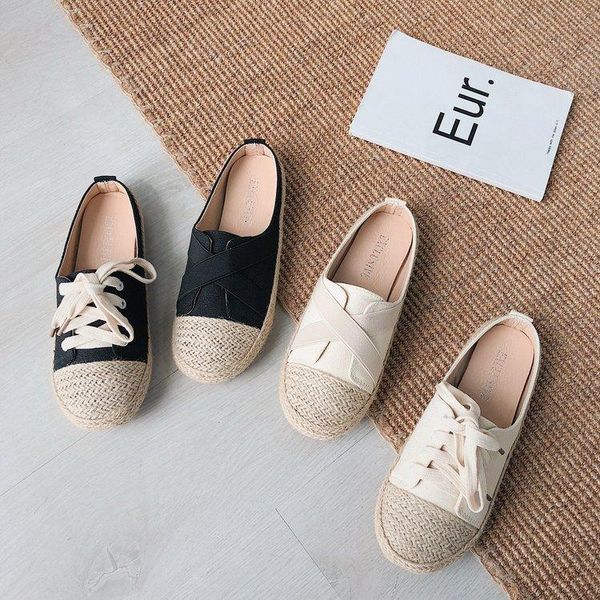 slippers 2021 women casual shoes single fashion canvas straw fisherman baotou lace up, Black
slippers 2021 women casual shoes single fashion canvas straw fisherman baotou lace up, Black