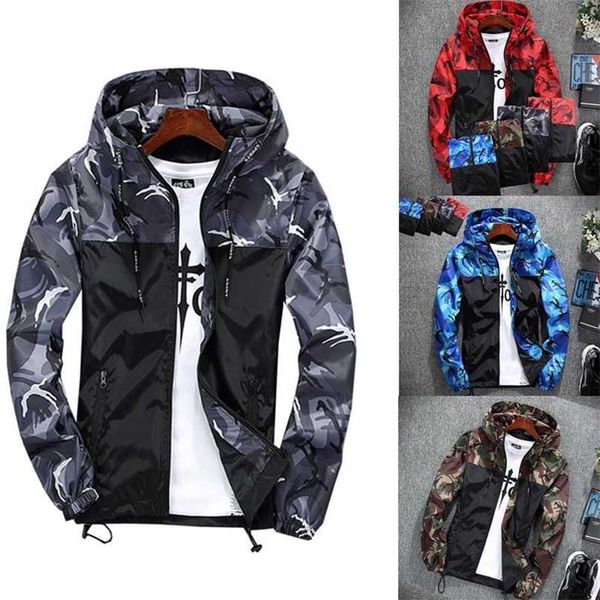 jacket men camouflage stitching windbreaker casual mens military tactical coat hooded sportswear 211217, Black;brown 
jacket men camouflage stitching windbreaker casual mens military tactical coat hooded sportswear 211217, Black;brown