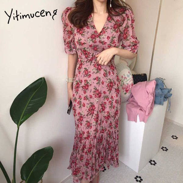yitimuceng floral print dresses for women elegant midi dress short sleeve high waist sundress summer korean fashion boho 210601, Black;gray
yitimuceng floral print dresses for women elegant midi dress short sleeve high waist sundress summer korean fashion boho 210601, Black;gray