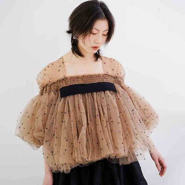 skirt with folded slices hit color elegant blouse dot female mesh square shirt blow quarters, Black
skirt with folded slices hit color elegant blouse dot female mesh square shirt blow quarters, Black