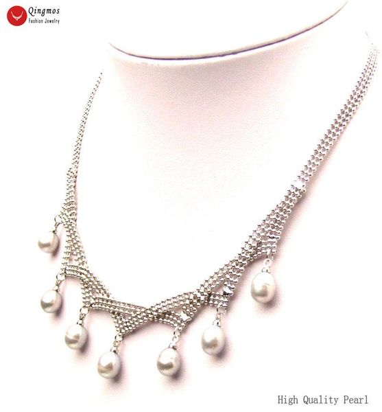 Qingmos Natural 7-8mm Gray Pearl Necklace For Women With 7 Peces Freshwater Drop Pendant Chain Chokers 16-17" Chains, Silver
Qingmos Natural 7-8mm Gray Pearl Necklace For Women With 7 Peces Freshwater Drop Pendant Chain Chokers 16-17" Chains, Silver