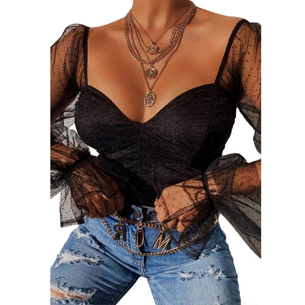 elegant women's blouse glitter sheer mesh see through long sleeve shirts casual clubwear blouses &, White
elegant women's blouse glitter sheer mesh see through long sleeve shirts casual clubwear blouses &, White