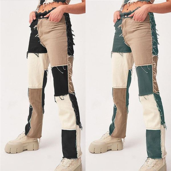 women's jeans autumn patchwork high waist straight denim pants women casual skinny ripped capris pocket long trousers ladies streetwear, Blue
women's jeans autumn patchwork high waist straight denim pants women casual skinny ripped capris pocket long trousers ladies streetwear, Blue