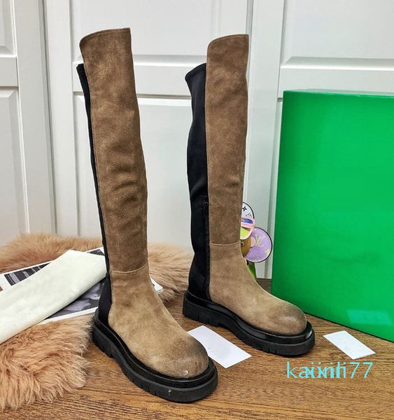 designer leather cow suede women thigh high boots long bootie new arrival patchwork thick sole platform all-match shoe, Black
designer leather cow suede women thigh high boots long bootie new arrival patchwork thick sole platform all-match shoe, Black