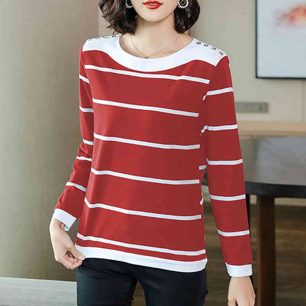 women's t-shirt shintimes 2021 vintage spring autumn striped t shirt women button plus size long sleeve cotton tshirt female woman clo, White
women's t-shirt shintimes 2021 vintage spring autumn striped t shirt women button plus size long sleeve cotton tshirt female woman clo, White