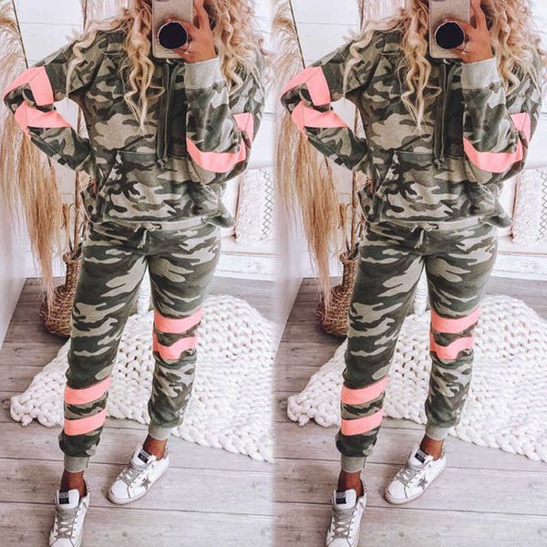 camouflage tracksuit women two piece set spring autumn hoodies sweatshirt pants sports sweat suits female streetwear outfits 210930, White
camouflage tracksuit women two piece set spring autumn hoodies sweatshirt pants sports sweat suits female streetwear outfits 210930, White