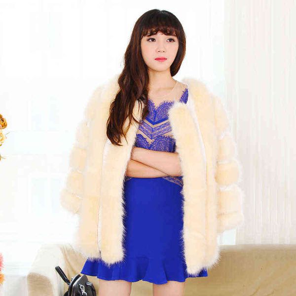 fur 7 / 4 sleeve medium long fur patchwork coat high-grade temperament female warm solid fur 211207, Black
fur 7 / 4 sleeve medium long fur patchwork coat high-grade temperament female warm solid fur 211207, Black