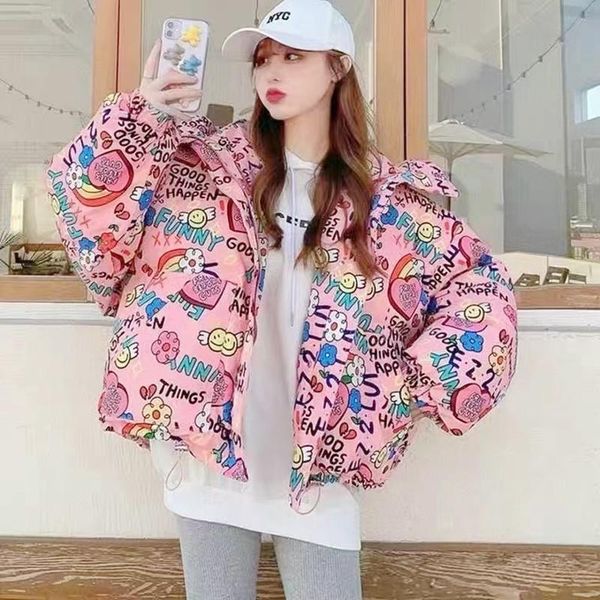 women's vests small man down jacket women short graffiti dongdaemun winter 2021 loose thick bread coat, Black;white
women's vests small man down jacket women short graffiti dongdaemun winter 2021 loose thick bread coat, Black;white
