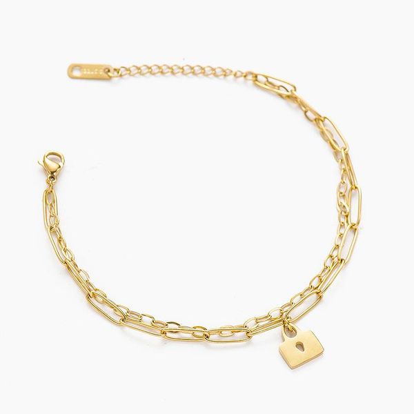 link, chain fashion geometric shaped lock pendant bracelet gold adjustable for women jewelry 2021 trend, Black
link, chain fashion geometric shaped lock pendant bracelet gold adjustable for women jewelry 2021 trend, Black