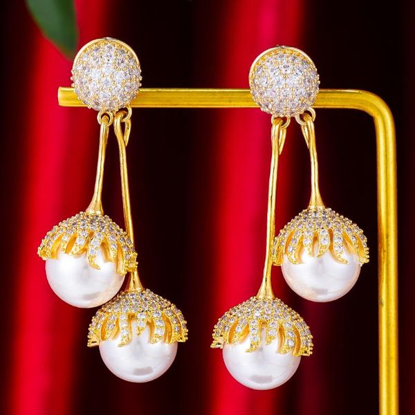 dangle & chandelier luxury long detachable round pearl earrings for women wedding party crystal cz dubai bridal fashion jewelry, Silver
dangle & chandelier luxury long detachable round pearl earrings for women wedding party crystal cz dubai bridal fashion jewelry, Silver