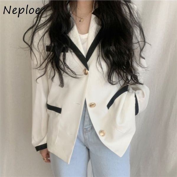 korean hit color patch loose blazer women turn down collar long sleeve single breast coat femme spring ol jacket 210422, White;black
korean hit color patch loose blazer women turn down collar long sleeve single breast coat femme spring ol jacket 210422, White;black
