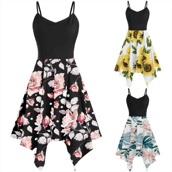plus size summer fashion sunflower womens dresses print asymmetric camis handkerchief v neck vestidos, Black;gray
plus size summer fashion sunflower womens dresses print asymmetric camis handkerchief v neck vestidos, Black;gray