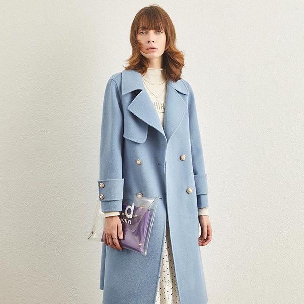 women's wool & blends double coat female in 2021 winter long cultivate morality show thin high-end fashion zero cashmere woolen cloth, Black
women's wool & blends double coat female in 2021 winter long cultivate morality show thin high-end fashion zero cashmere woolen cloth, Black