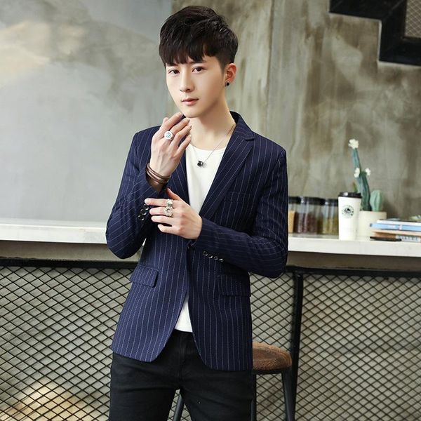 men's suits & blazers fashion stripes casual single button clothing men long sleeves black grey red blazer four seasons, White;black
men's suits & blazers fashion stripes casual single button clothing men long sleeves black grey red blazer four seasons, White;black