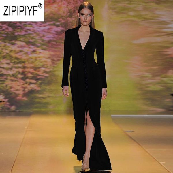 casual dresses fashion women low v neck long sleeve high waist chic evening single-breasted slit black z2571, Black;gray
casual dresses fashion women low v neck long sleeve high waist chic evening single-breasted slit black z2571, Black;gray