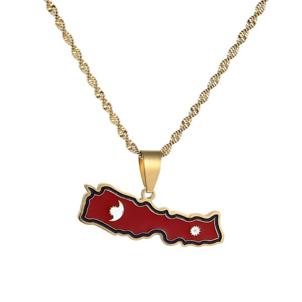 enamel nepal map pendant necklaces nepalese flag ethnic jewelry for women men, Silver
enamel nepal map pendant necklaces nepalese flag ethnic jewelry for women men, Silver