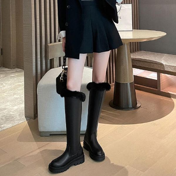 boots women's in winter fashion trend thickened short hair inner knee length high cotton, Black
boots women's in winter fashion trend thickened short hair inner knee length high cotton, Black