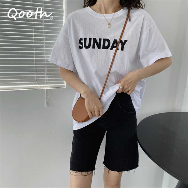 qooth multi-color letter printed mid-length t-shirt all-match casual short-sleeved o-neck pullover solid shirt qt743 210609, White
qooth multi-color letter printed mid-length t-shirt all-match casual short-sleeved o-neck pullover solid shirt qt743 210609, White