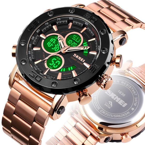 wristwatches multi-function sport wristwatch military led digital watch men luminous date waterproof stainless steel quartz clock male reloj, Slivery;brown
wristwatches multi-function sport wristwatch military led digital watch men luminous date waterproof stainless steel quartz clock male reloj, Slivery;brown
