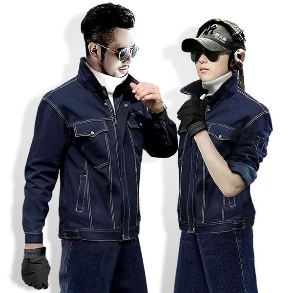 men's tracksuits spring work clothes labor protection wear-resistant jeans suit, Gray
men's tracksuits spring work clothes labor protection wear-resistant jeans suit, Gray