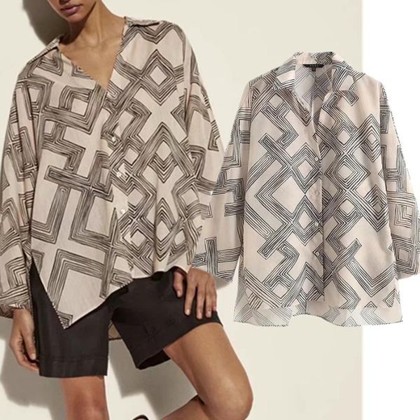 women's blouses & shirts elmsk blusas mujer de moda 2021 enlgand indie folk vintage geometric printing loose blouse women shirt and, White
women's blouses & shirts elmsk blusas mujer de moda 2021 enlgand indie folk vintage geometric printing loose blouse women shirt and, White