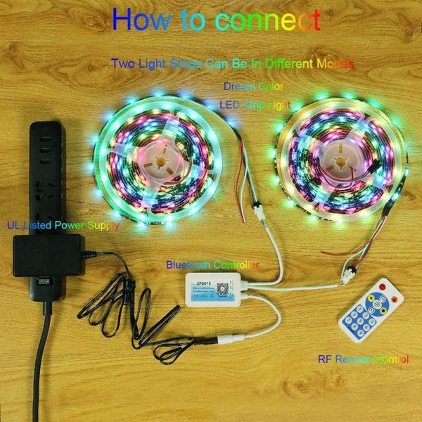 dreamcolor ws2811 addressable rgb led strip lights, 32.8ft bluetooth app and rf remote controlled digital programmable rainbow strips
dreamcolor ws2811 addressable rgb led strip lights, 32.8ft bluetooth app and rf remote controlled digital programmable rainbow strips