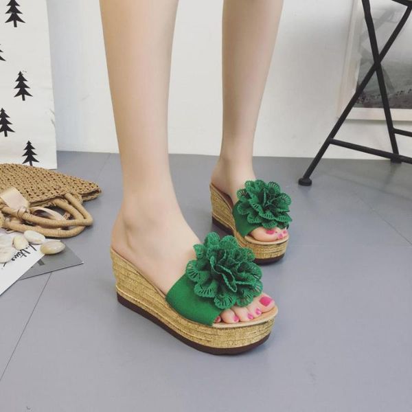 slippers fashionsummer floral flip flops platform waterproof women wedge shoes high heels # a20, Black
slippers fashionsummer floral flip flops platform waterproof women wedge shoes high heels # a20, Black