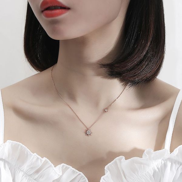 2021 sun necklace web celebrity pendent temperament fashion micro set clavicular chain style, Silver
2021 sun necklace web celebrity pendent temperament fashion micro set clavicular chain style, Silver