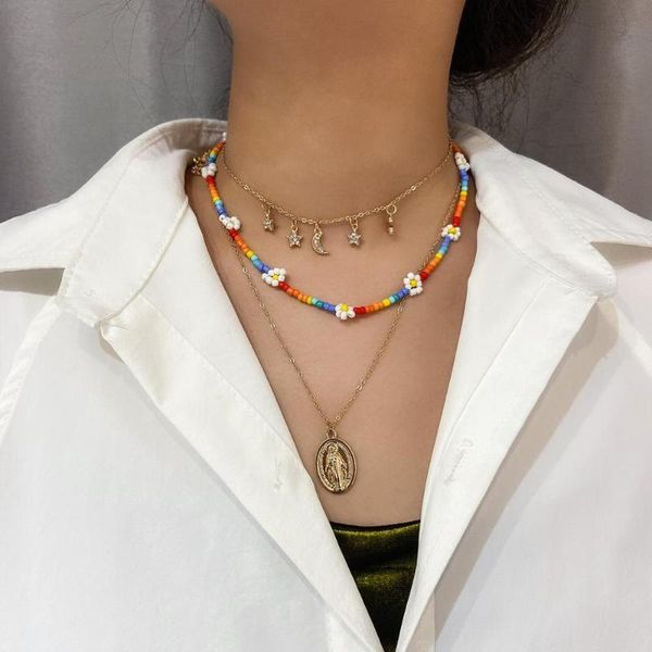 3pcs fashion glamour women shiny rhinestone star moon madonna pendant colorful seed handmade beaded golden necklace girl jewelry necklaces, Silver
3pcs fashion glamour women shiny rhinestone star moon madonna pendant colorful seed handmade beaded golden necklace girl jewelry necklaces, Silver