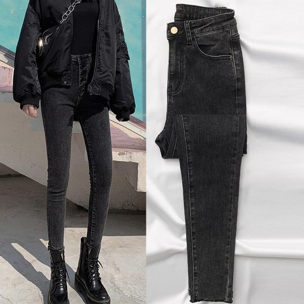 autumn and winter 2021 grey black jeans women's high waisted skinny little feet plush pants, Blue
autumn and winter 2021 grey black jeans women's high waisted skinny little feet plush pants, Blue