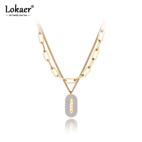 lokaer bohemia stainless steel double-layer choker necklace crystal queen charm pendant chain & link jewelry for women n20223 chokers, Golden;silver
lokaer bohemia stainless steel double-layer choker necklace crystal queen charm pendant chain & link jewelry for women n20223 chokers, Golden;silver