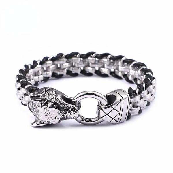 charm bracelets 316 stainless steel link chain animal wolf head for men 21.5cm & leather rock jewelry, Golden;silver
charm bracelets 316 stainless steel link chain animal wolf head for men 21.5cm & leather rock jewelry, Golden;silver