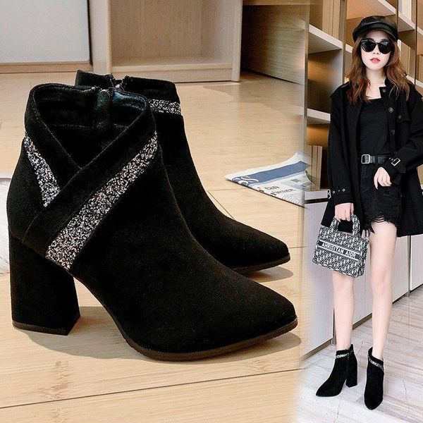 boots female british style 2021 short korean wild women's naked thin bootshigh heels thick heel, Black
boots female british style 2021 short korean wild women's naked thin bootshigh heels thick heel, Black