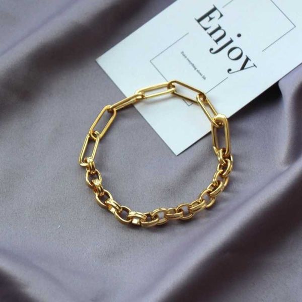 link, chain golden fashion simple geometry thick bracelet copper texture women hip hop rock chic hand, Black
link, chain golden fashion simple geometry thick bracelet copper texture women hip hop rock chic hand, Black