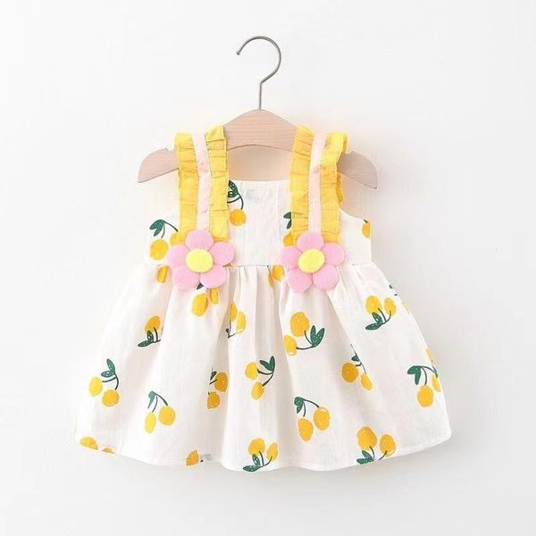 girl's dresses baby girl summer dress fashion korean style cherry print flower sweet princess with straps, Red;yellow
girl's dresses baby girl summer dress fashion korean style cherry print flower sweet princess with straps, Red;yellow