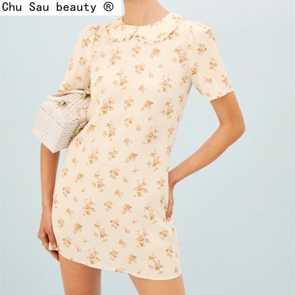 summer pastoral style girly peter pan collar puff sleeve floral women's short dress mini skirt fashion female 210508, Black;gray
summer pastoral style girly peter pan collar puff sleeve floral women's short dress mini skirt fashion female 210508, Black;gray