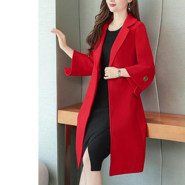 women's wool & blends womens winter lapel button long trench coat jacket ladies overcoat outwear windproof slim fit woolen coats 10.23, Black
women's wool & blends womens winter lapel button long trench coat jacket ladies overcoat outwear windproof slim fit woolen coats 10.23, Black
