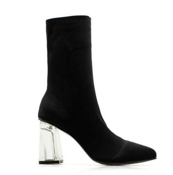 boots women high block heel pointed toe mid calf boot pumps stretch fall shoes d, Black
boots women high block heel pointed toe mid calf boot pumps stretch fall shoes d, Black