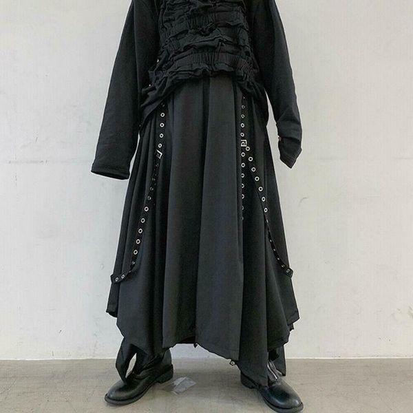 men's gothic wide leg baggy bondage pants kendo style chain strap trousers black
men's gothic wide leg baggy bondage pants kendo style chain strap trousers black
