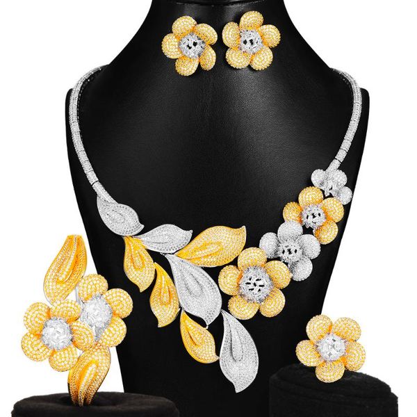 earrings & necklace blachette fashion gorgeous jewelry flowers sets women's wedding african zirconia dubai bridal, Silver
earrings & necklace blachette fashion gorgeous jewelry flowers sets women's wedding african zirconia dubai bridal, Silver