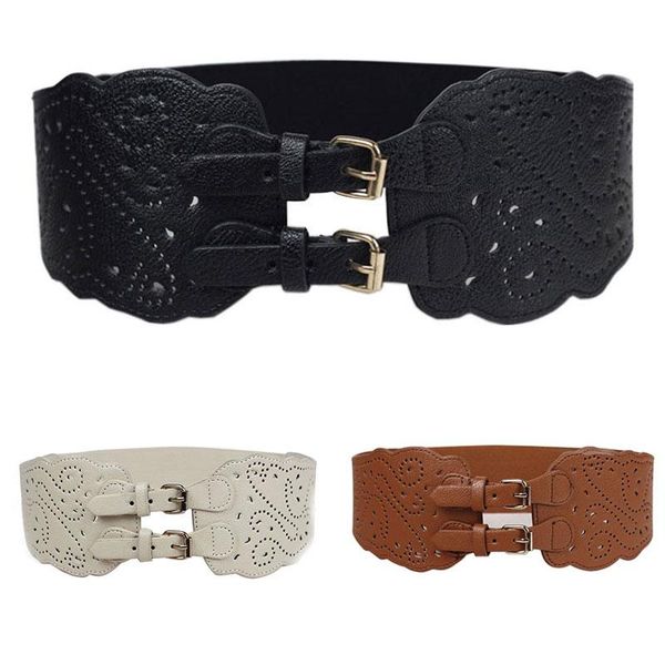 vintage elastic wide waist belt double buckle adjustable for dresses coat female leather corset black white camel waistband belts, Black;brown
vintage elastic wide waist belt double buckle adjustable for dresses coat female leather corset black white camel waistband belts, Black;brown