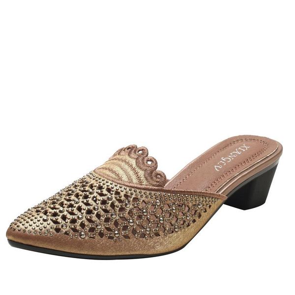 slippers baotou half women's outer wear summer style thick with rhinestone pointed toe fashion ladies high-heeled sandals, Black
slippers baotou half women's outer wear summer style thick with rhinestone pointed toe fashion ladies high-heeled sandals, Black