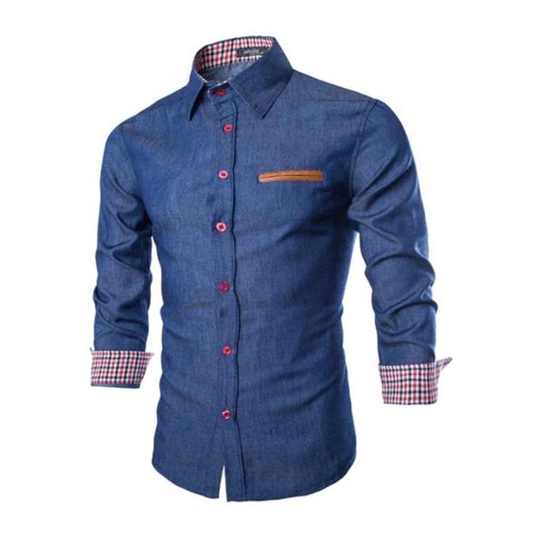men's casual shirts lapel contrast blouses slim long-sleeved and leather shirt button male clothing, White;black
men's casual shirts lapel contrast blouses slim long-sleeved and leather shirt button male clothing, White;black