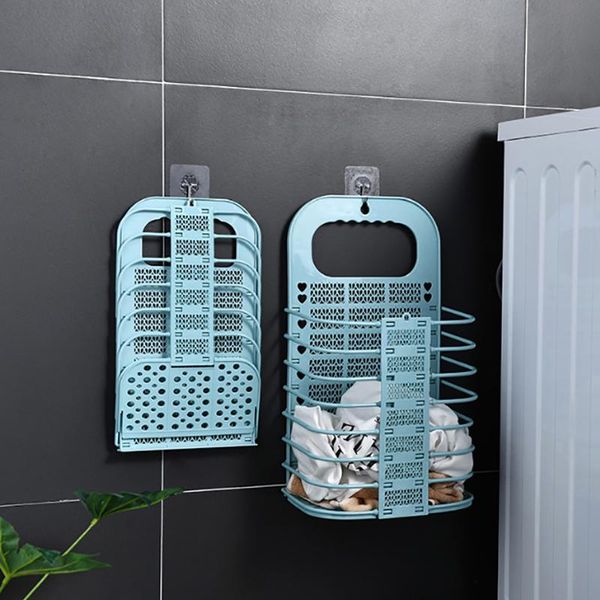 foldable dirty clothes basket wall hanging laundry household storage punching baskets
foldable dirty clothes basket wall hanging laundry household storage punching baskets