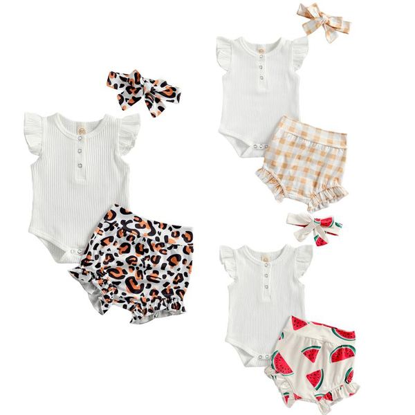 clothing sets citgeesummer causal baby girls boys clothes ruffles short sleeve button romper leopard/watermelon/plaid shorts set, White
clothing sets citgeesummer causal baby girls boys clothes ruffles short sleeve button romper leopard/watermelon/plaid shorts set, White